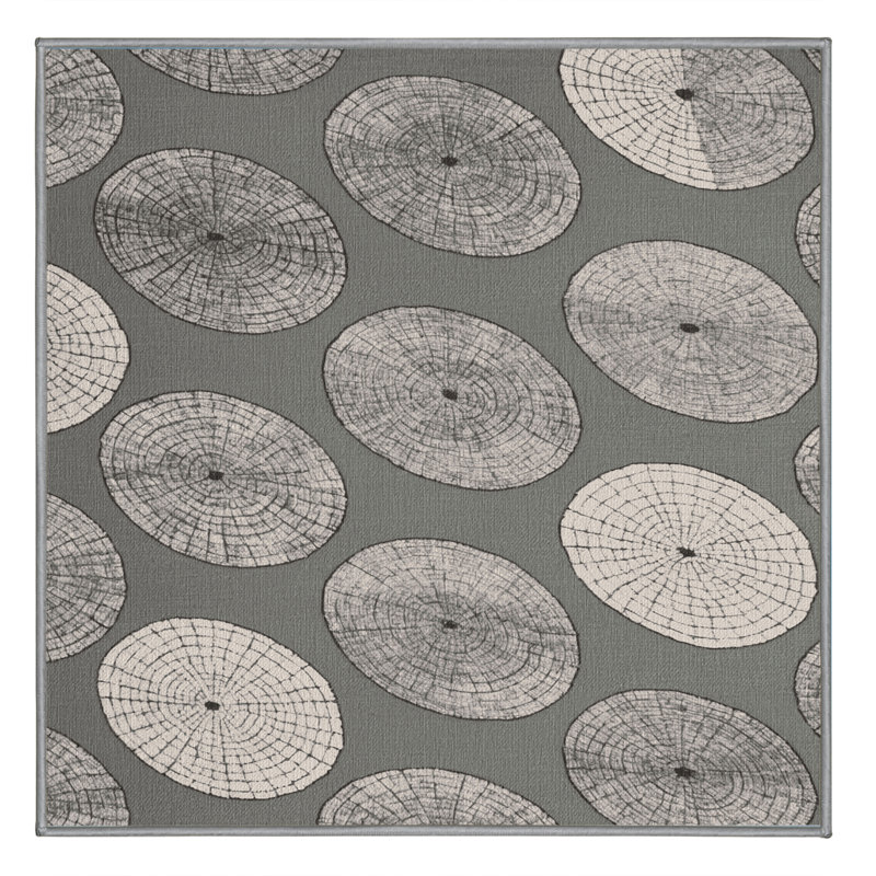Machine Washable Space Gray Area Rug, Square 8'