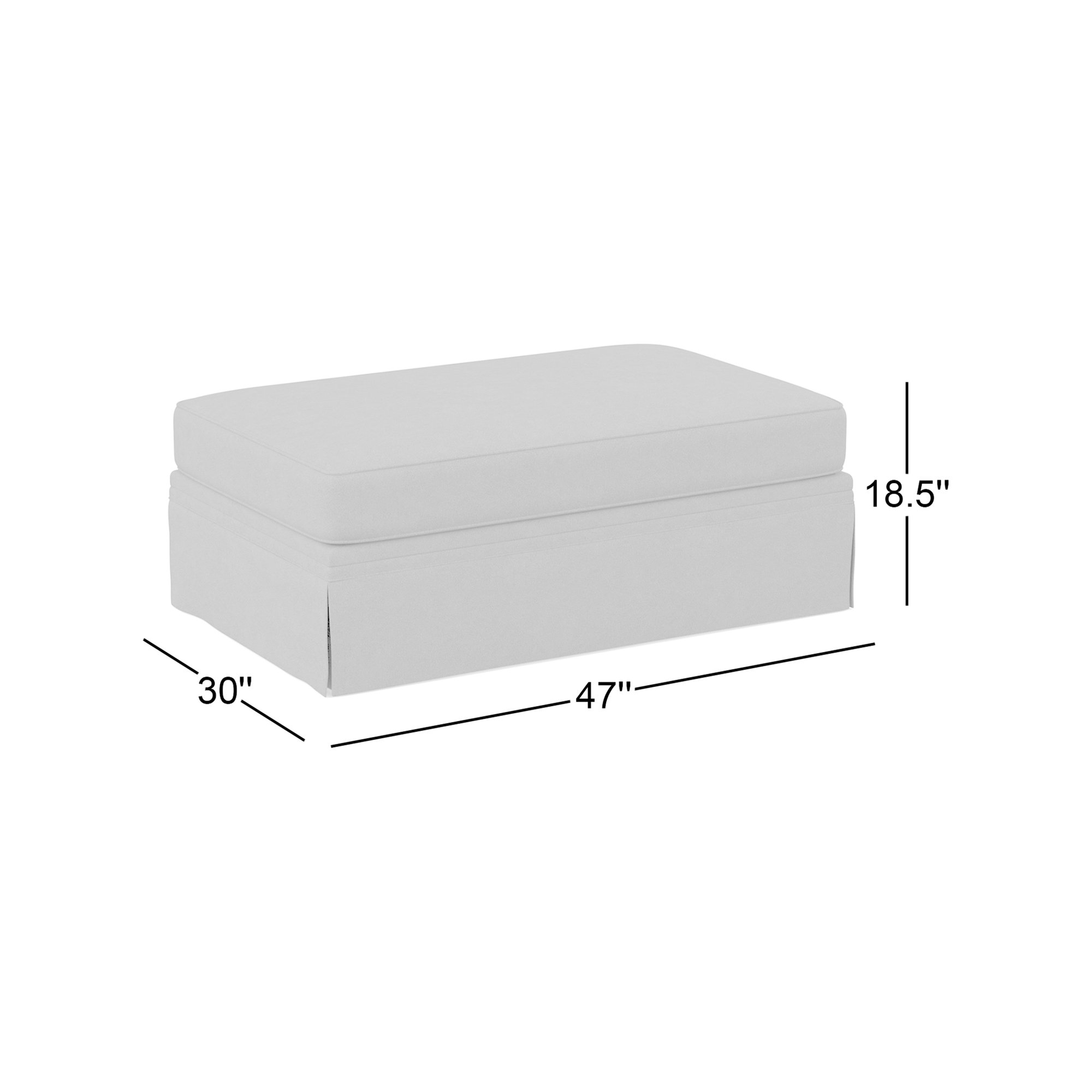 Shelby Upholstered Storage Ottoman, Classic Indigo Denim