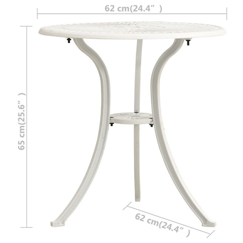Robbyn Round 2 - Person Aluminum Bistro Set, White