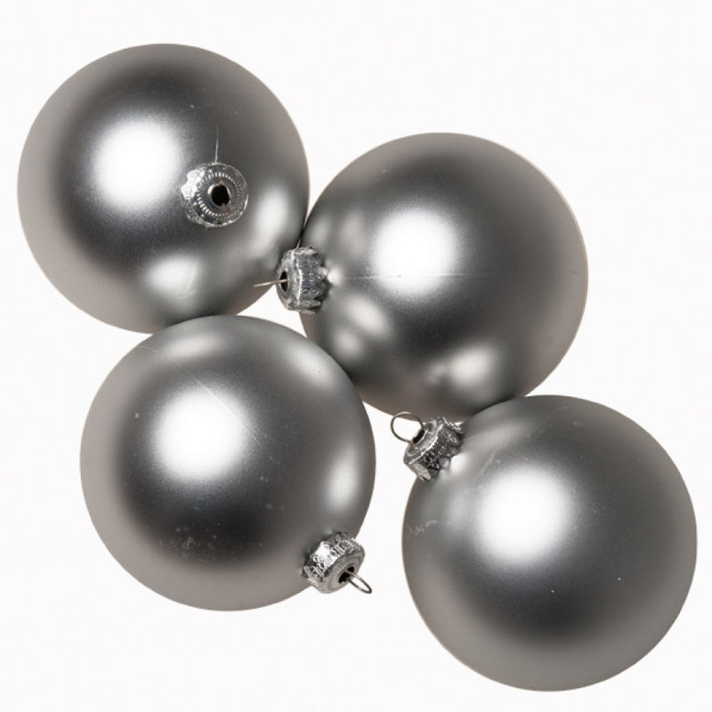10cm Bauble, Silver Satin