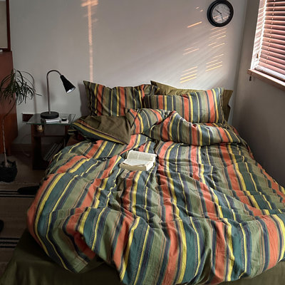 Vintage 3-Piece Cotton Duvet Cover Set With Pillow Shams