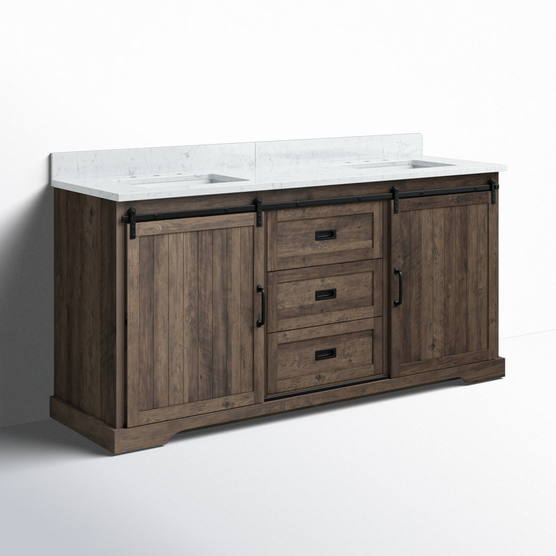 Ensemble de meuble-lavabo double 72 po Cayden, Canella brun