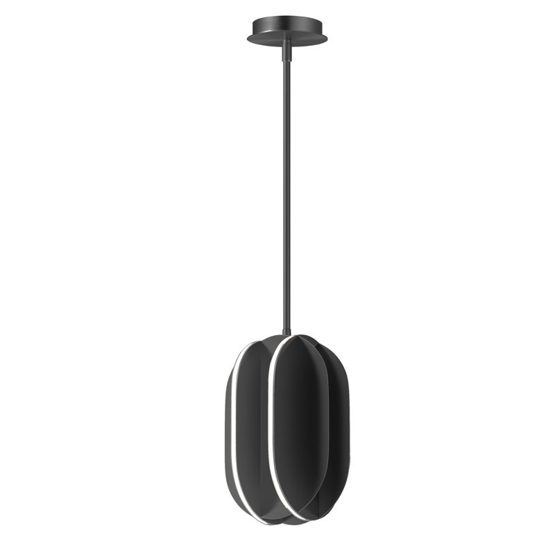 Luminaire suspendu 1 lumière, Noir, H 12,25 po x l 7,75 po x P 7,75 po