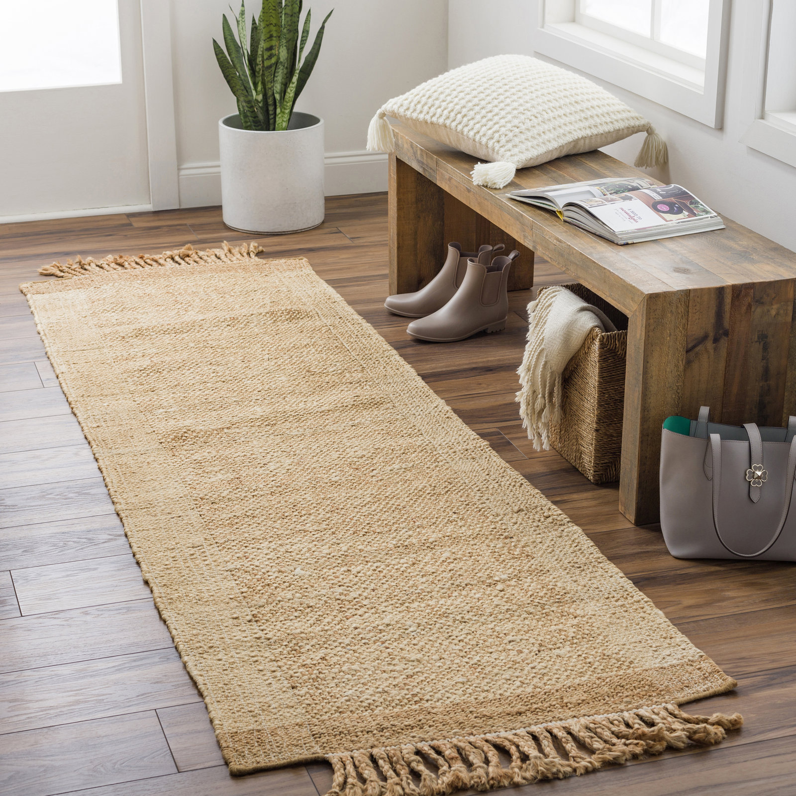 Roslyn Handmade Jute / Sisal Rug, Runner 2'6" x 8'