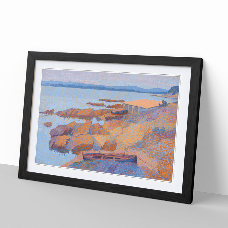 Coast near Antibes by Henri-Edmond Cross - Picture Frame Graphic Art, Black Framed, 27cm H x 36cm W x 2cm D