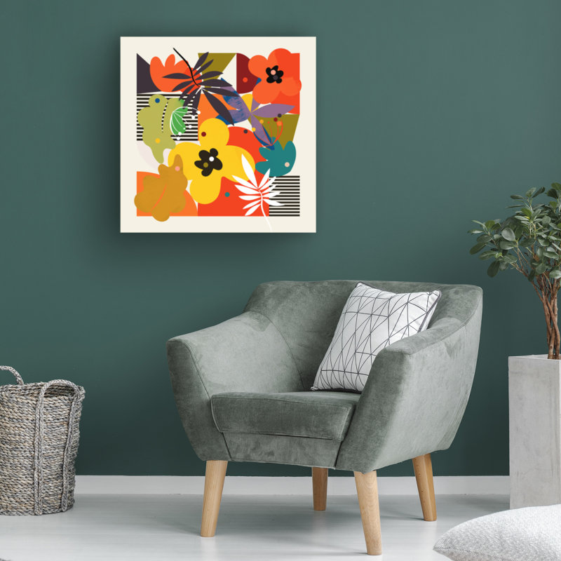 Circles Minimal Flower - impression sur toile tendue, H 24 po x l 24 po x P 2 po