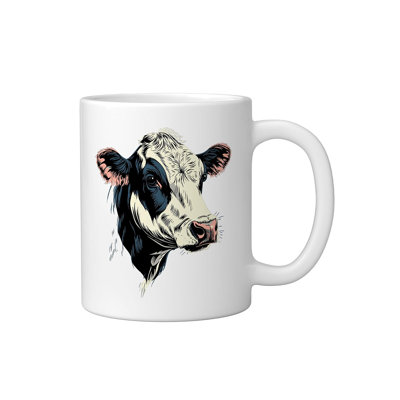 Farm Cow Ceramic Mug,White, 11oz