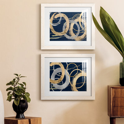 " Gold And Silver Atmosphere I " 2 - Pieces Painting Print