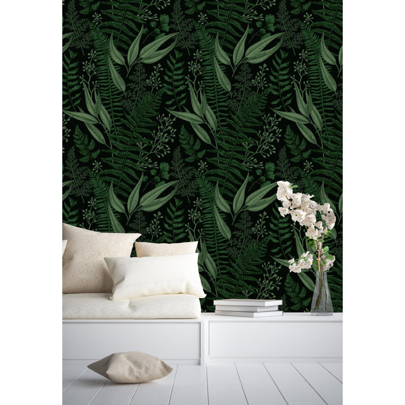 Murale florale avec feuilles à peindre, l 25 po x L 99,96 po