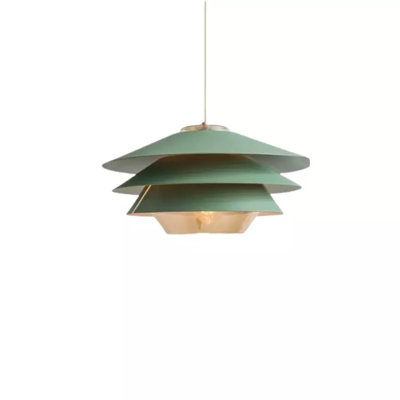 Modern Abstract Layered Cones Pendant Light – E27 Base with Metal Frame for Ambient Kitchen, Dining, and Living Room Lighting