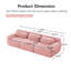 Tissu moelleux moelleux et moelleux de 114 po, canapé modulaire modulaire, conception ergonomique avec coussins décoratifs, raccordement à boucle à compression complète pour étude, cinéma maison, rose-1249080320-1249080445