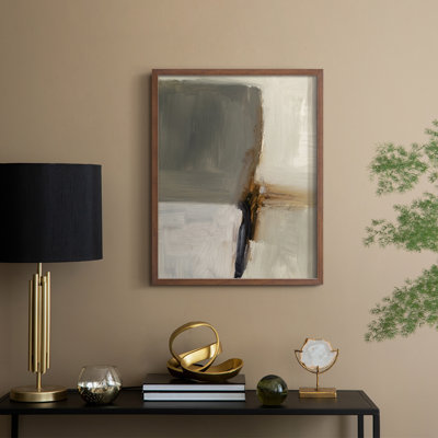 Segmented Neutrality I Framed Print - Solid Wood
