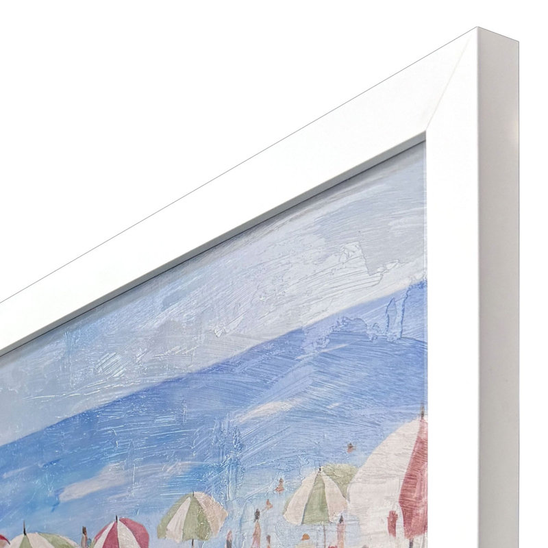 Colourful Umbrella Beach Non-Glass Framed Art