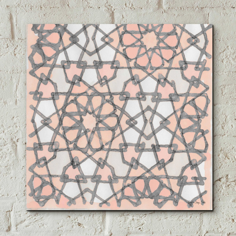 «Rose et gris à motif 6» par Stellar Design Studio, art mural en verre acrylique, H 12 po x l 12 po x P 0,13 po