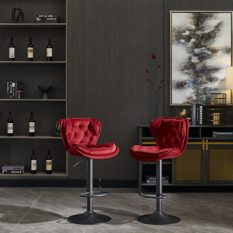 2 tabourets de bar avec siège capitonné, tabourets de bar rembourrés avec base en métal, tabouret de bar moderne pour la maison