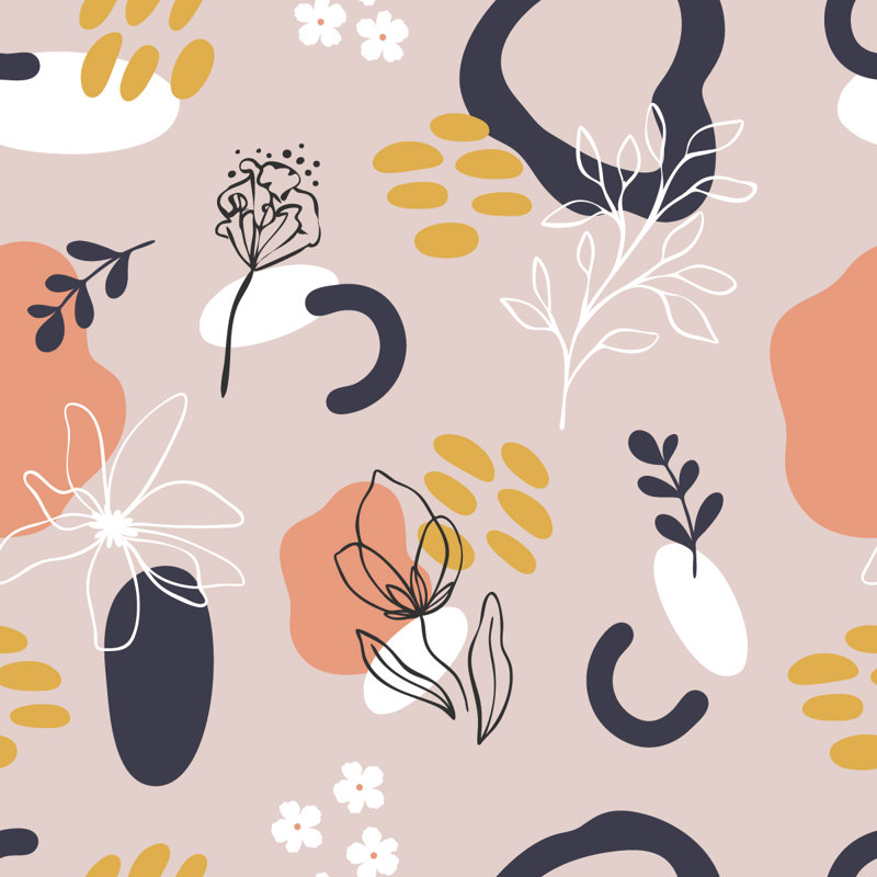 Floral Tile, 2.08' W x 10.42' L