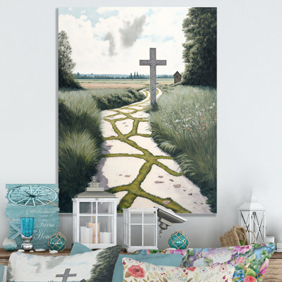 «Ascenza Cross Statutes On Winding Path IV», reproduction sur toile