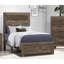 Lit simple rustique à finition brune - Tête de lit et rails pour meuble en bois d'ingénierie pour chambre à coucher-121098396-121098399
