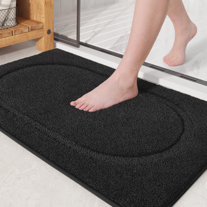 Tapis pour salle de bain Wesleigh, L 24 po x L 36 po, Noir