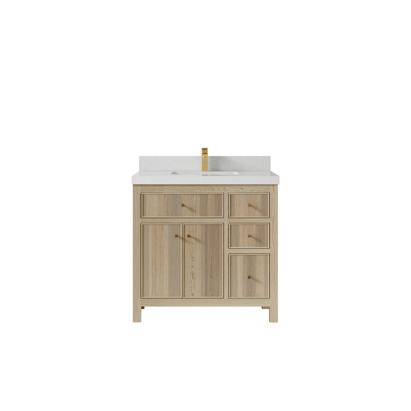 Ensemble de meuble-lavabo simple 36 po Mccarthy, Quartz de Carrare