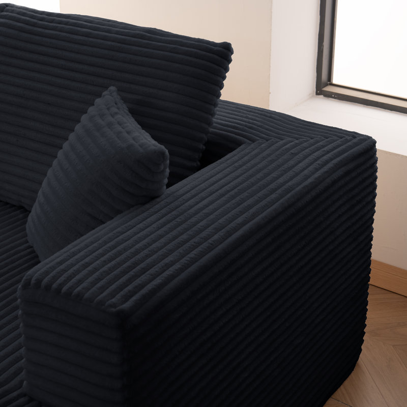 Canapé modulaire en velours côtelé Boneless, Noir