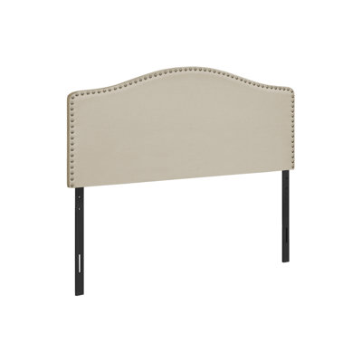 Lit, tête de lit seulement, lit double, tapissier, aspect lin beige, transitionnel
