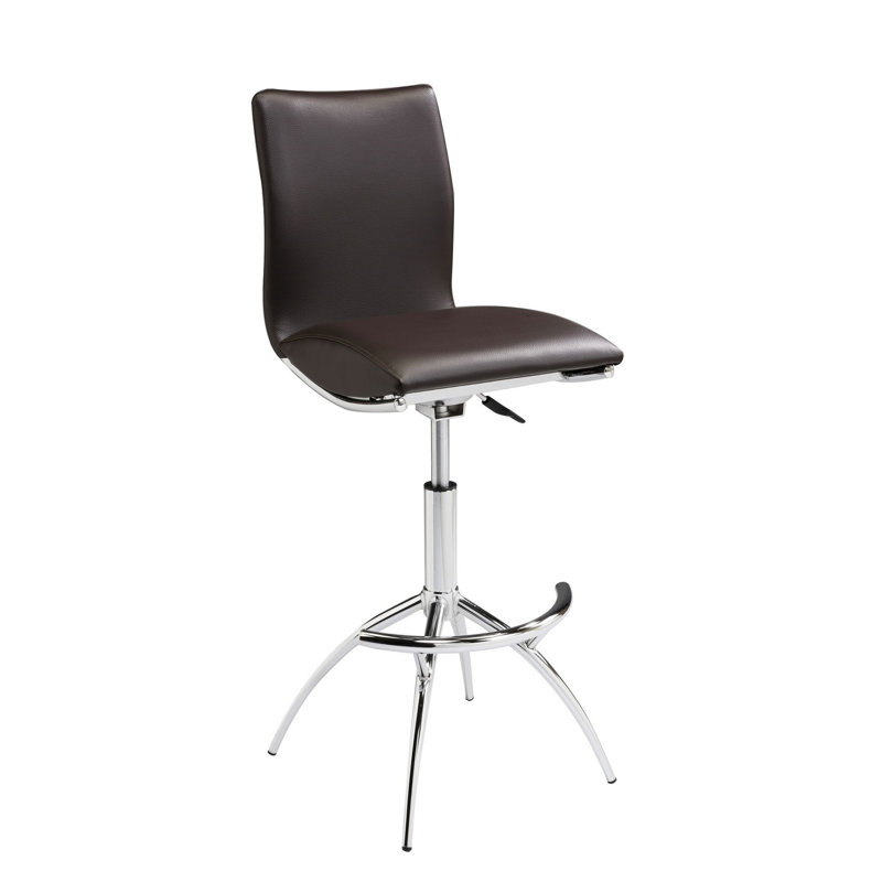 Tabourets de bar contemporains de couleur brune, à hauteur réglable, faciles à nettoyer