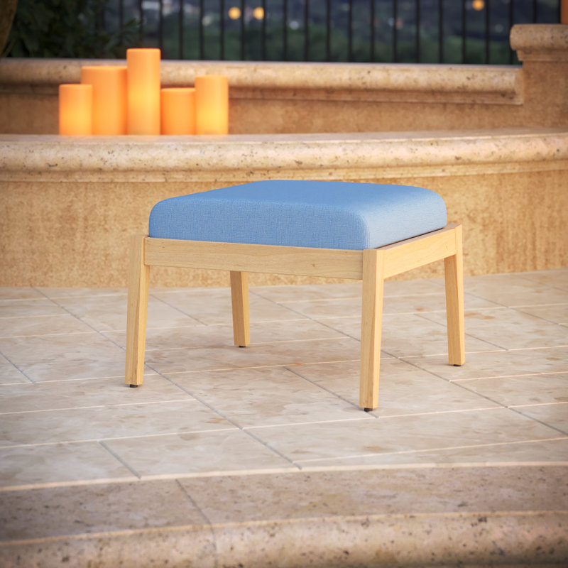 Sunbrella® Outdoor Ottoman Cushion, Sunbrella® Canvas Air Blue, 4" H x 22" W x 20" D