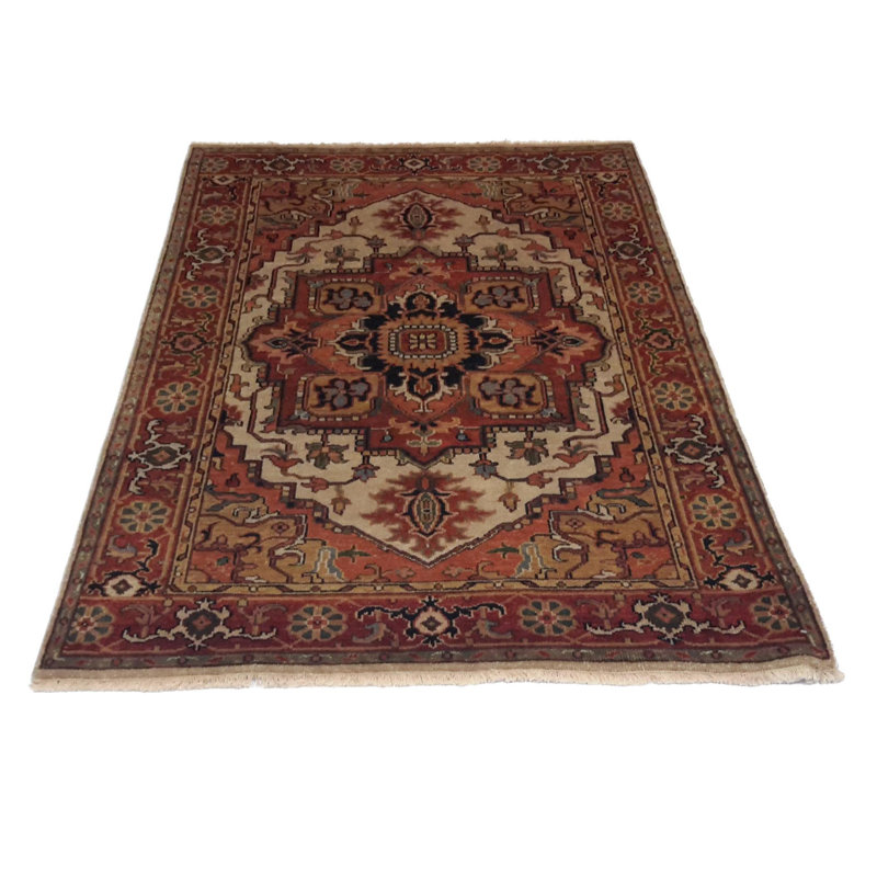 Canvello Hand Made Traditional Medallion Indo Indo Rug - 3'10'' X 6'0''
