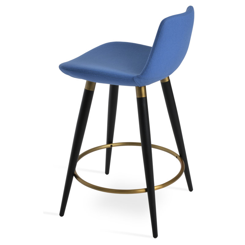 Pera Ana Counter & Bar Stool, Short Stool (23.2" Seat Height), Sky Blue, Black