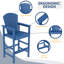 Ensemble de 2 chaises hautes Adirondack, plateau en Hdpe avec plateau de connexion et deux porte-gobelets-756952444