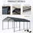 Galvanized Steel 12 X 21 Ft Carport, High Wind And Easy To Assemble, Suitable For Multiple Vehicles - , Spacious Cars, Trucks-121639659