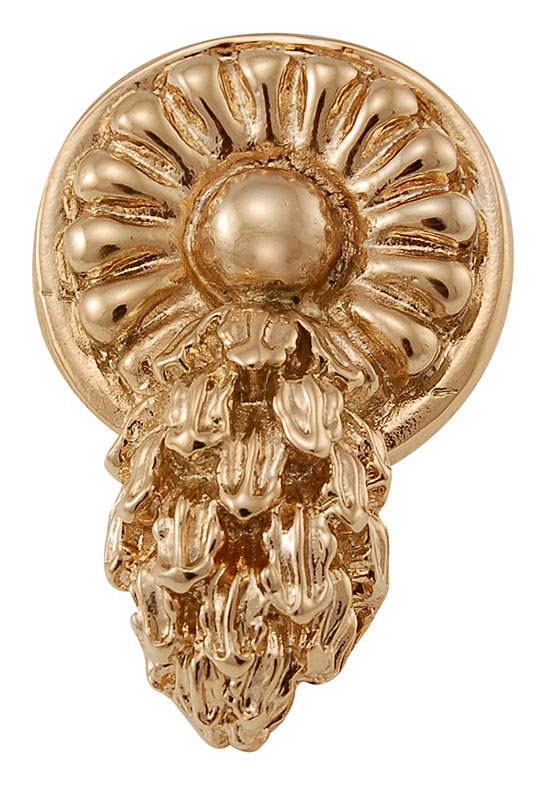 Poignée fantaisie Sforza 1,25 po, Or poli, H 1,875 po x l 1,25 po x P 1,25 po