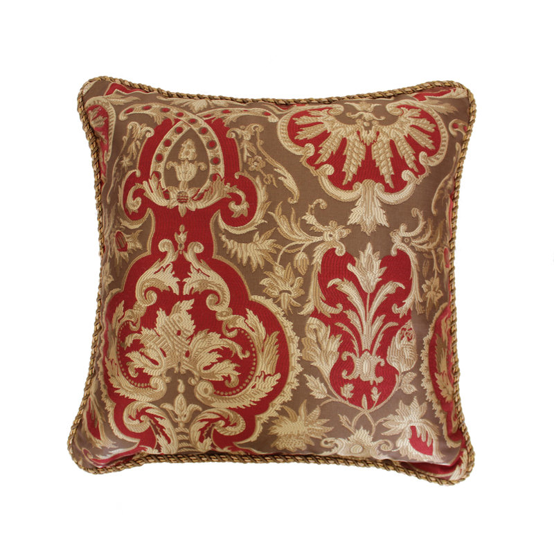 Embroidered Reversible Throw Pillow