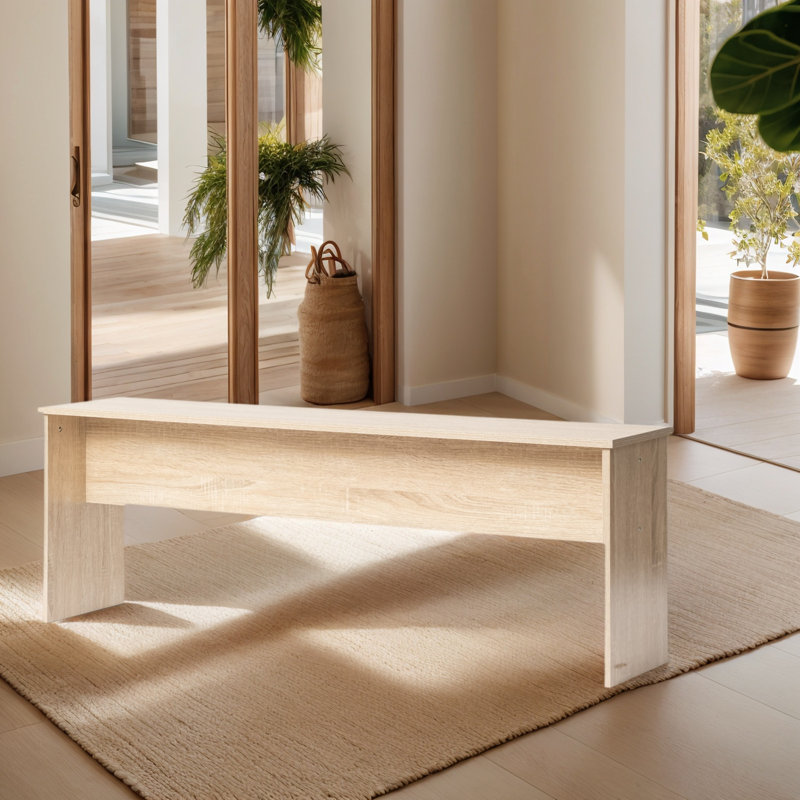Banc de hall d'entrée moderne Modern Farmhouse, H 17,7 po x l 51,2 po x P 11,8 po