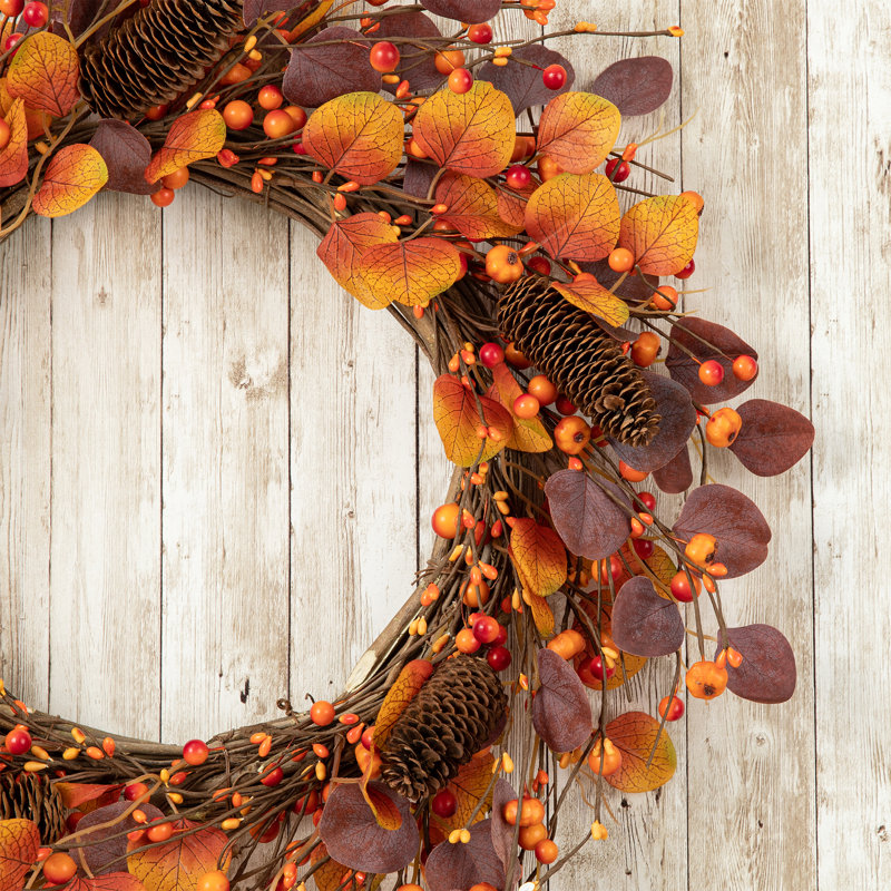 Couronne d'automne 22 po Eucalyptus & Berry