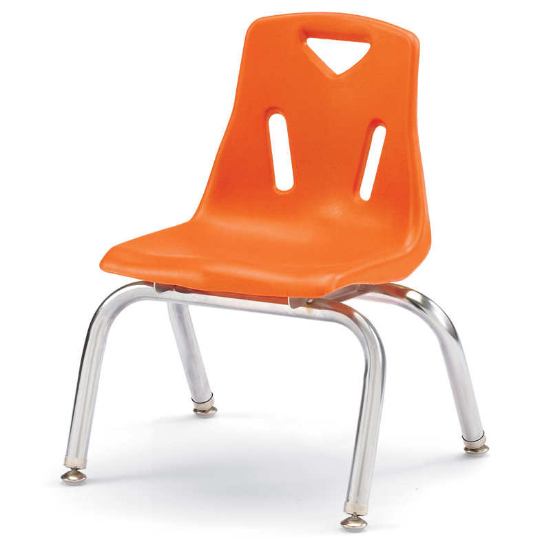 Chaise empilable Berries®, Plaqué chrome, Orange, 10 po