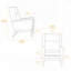 Chaise d'appoint moderne de 26,18 po de largeur avec pieds en bois-1926422093