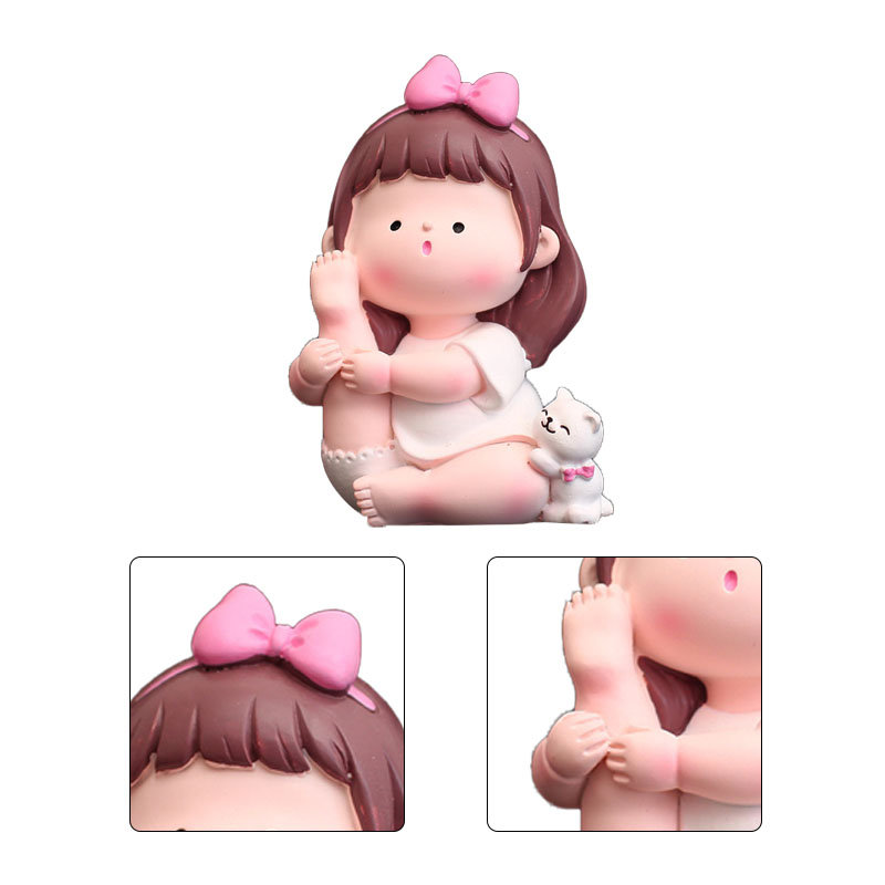 Illustration de dessin animé de fille de yoga adorable et jolie décoration à la mode pour voiture de type B
