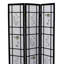 Paravent noir 70 "3", thème asiatique, construction en pin massif, panneaux à imprimé floral, ornement pliable, construction, imprimé floral