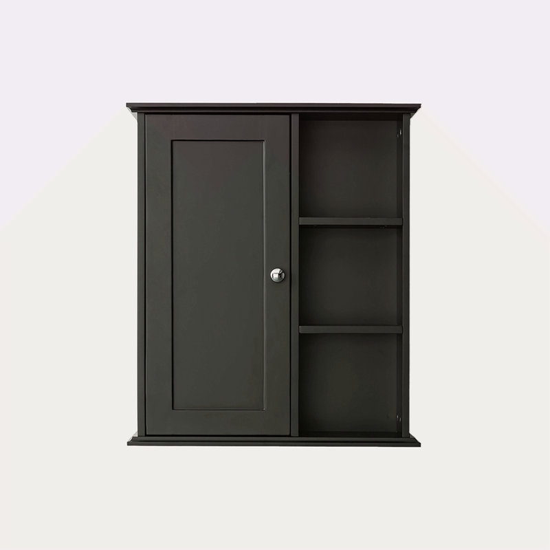 Armoire murale de salle de bain 23,6 po, Noir