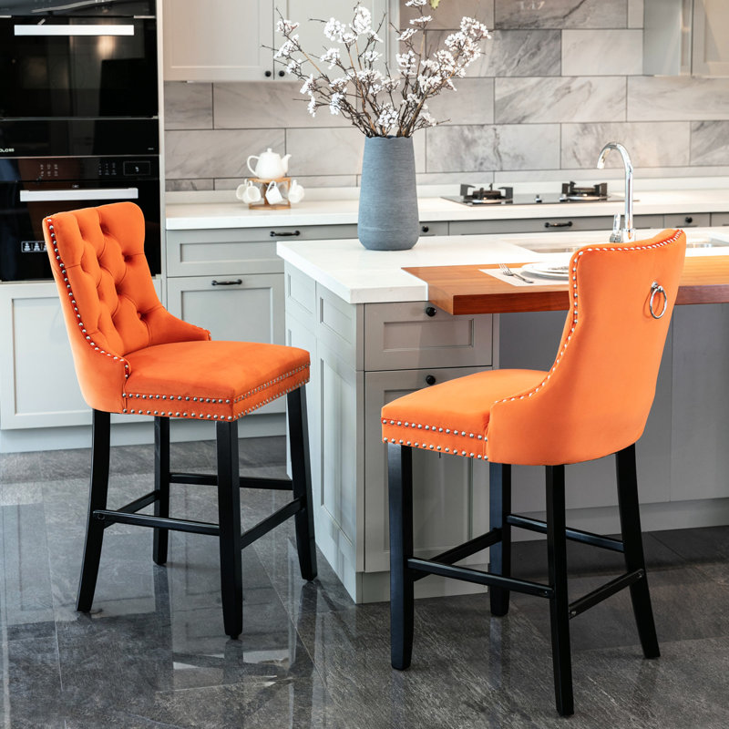 Chaises de bar Modern, Orange, Noir