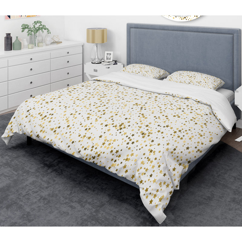 Ensemble de housse de couette paillettes confettis mid-century, Housse de couette très grand + 2 taies décoratives