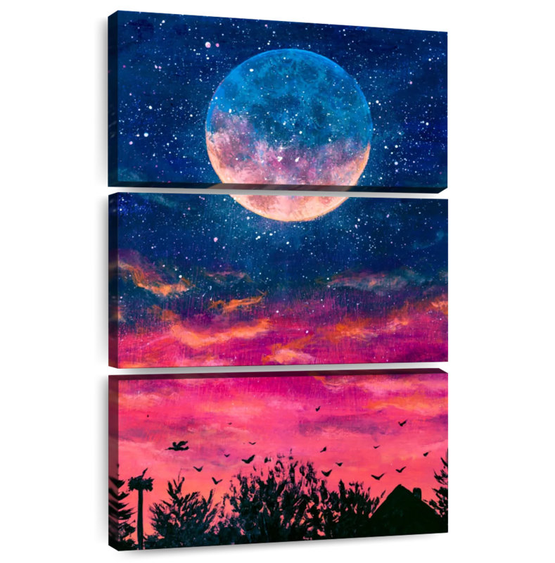Oberle Colorful Forest Moonrise, 74" H x 48" W