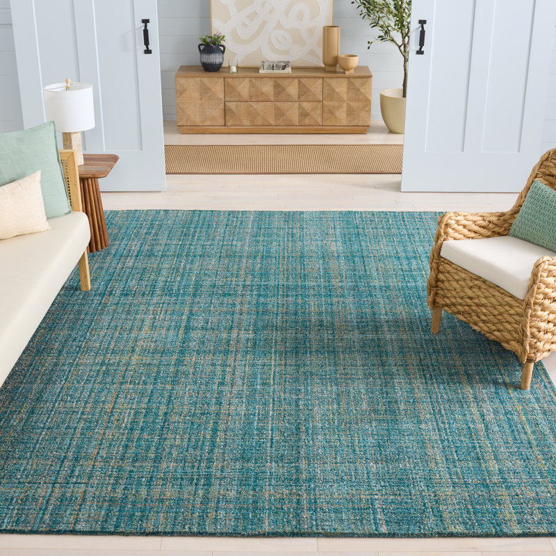 Abstract Hand Tufted Performance Solid Color Indoor Rug, Rectangle 8' x 10'