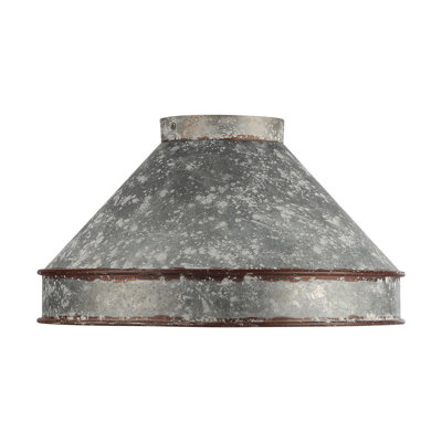 Jasper Flush Mount in Antique Black Iron with Galvanized Steel