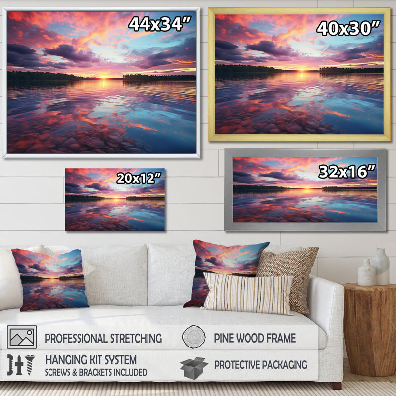 Sunset Cotton Candy Skies I - Landscapes Wall Decor, H 34 po x l 44 po x P 1,5 po, Toile tendue