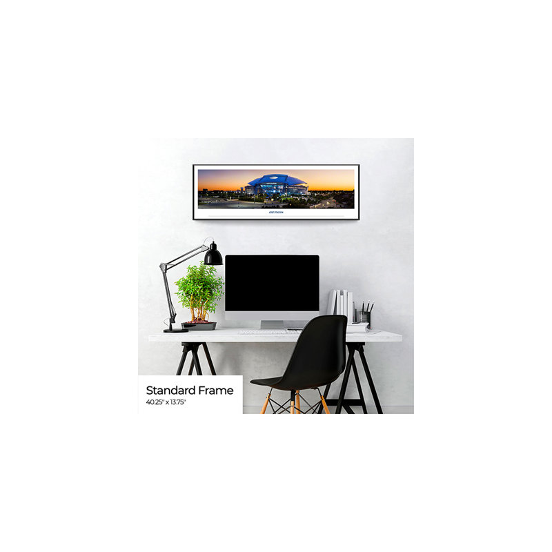 NFL AT&T Stadium Framed Panoramic Pictures, 13.75" H x 40.25" W x 0.88" D, White