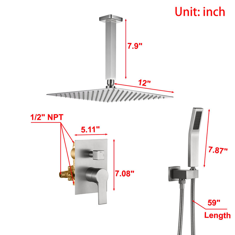 All-In-One Kit with Rough in-Valve, Brushed Nickel