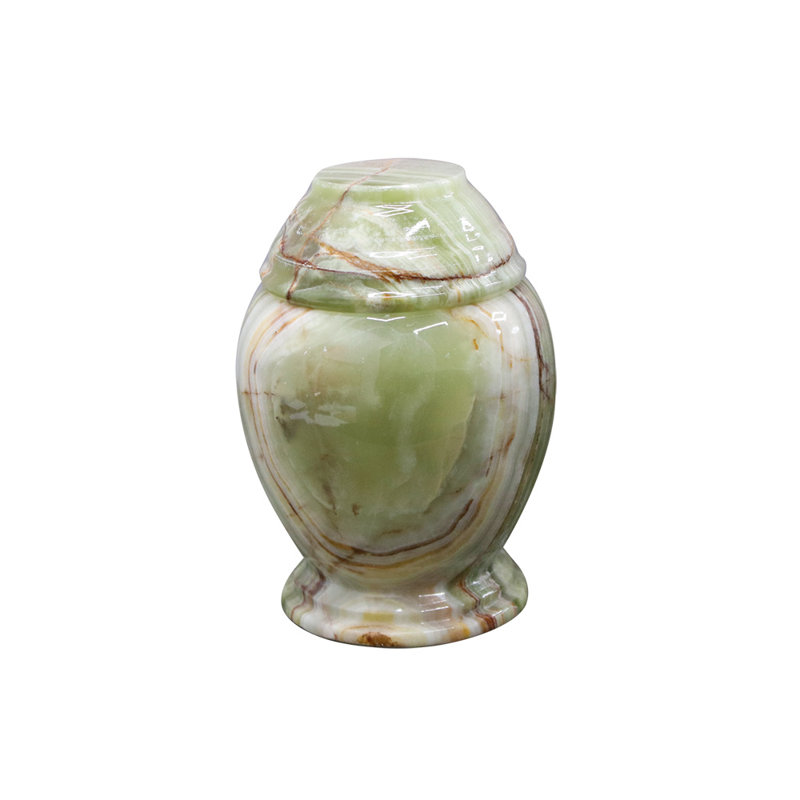 Urne de crémation en marbre pour petites cendres, vert mousse